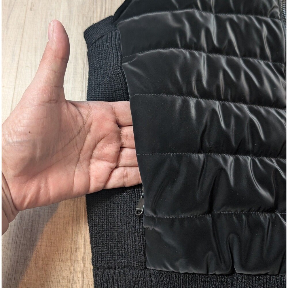 Athleta Size S Hanover Hybrid Vest Black Quilted Front Knit Sweater Back Cozy - Picture 5 of 9